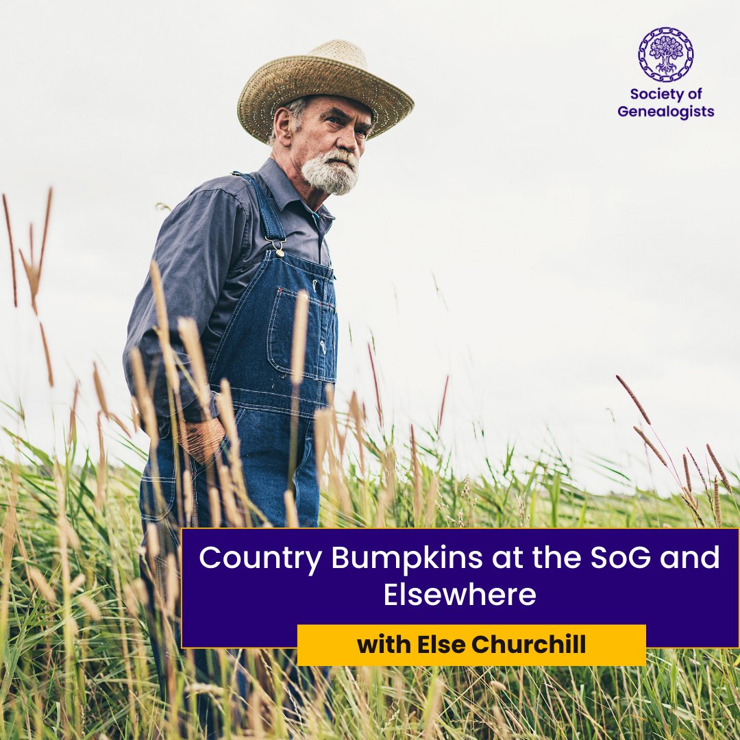 SocGenealogists's tweet photo. 🌾 Join us for a FREE ONLINE TALK exploring your rural ancestry!

"Country Bumpkins at the SoG and Elsewhere" with @SoGGenealogist on Monday 19 August, 2pm

Learn how to trace their residences, employers, and activities.

Secure your place now: https://t.co/jv2ZrXr5qc https://t.co/5MzUxmH2W4