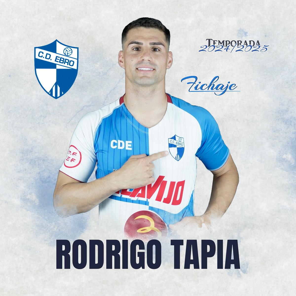 CD_Ebro's tweet photo. 💥 𝗙𝗜𝗖𝗛𝗔𝗝𝗘 | 𝗥𝗼𝗱𝗿𝗶𝗴𝗼 𝗧𝗮𝗽𝗶𝗮, nuevo jugador del C.D. Ebro.

🇺🇾 Uruguayo
➡️ 28 Años
🔙 Procedencia: C.F. Épila

Delantero goleador, con carácter y luchador.

¡Bienvenido Rodri! 

#AupaEbro #OrgulloArlequinado https://t.co/l8UZr3cAfv