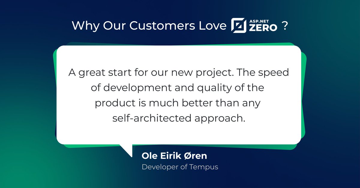 aspnetzero's tweet image. Just hear what our customers are saying on #ASPNETZero👇