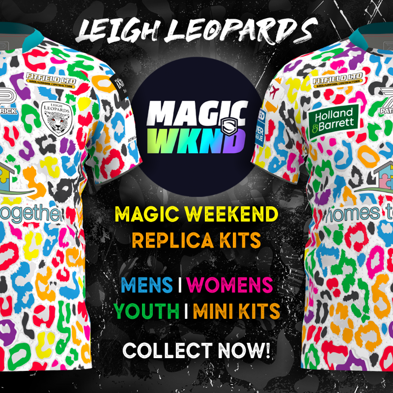 LeighLeopardsRL's tweet photo. Magic Weekend pre-orders and general sale available from 13:00 today!!

All Magic Weekend pre-orders can now be collected at The Leopards Den Stadium Store from 13:00 today.

We are open until 22:00 Friday and also open 9:00-18:00 Saturday
Please bring proof of purchase https://t.co/IiV5vLhhz1