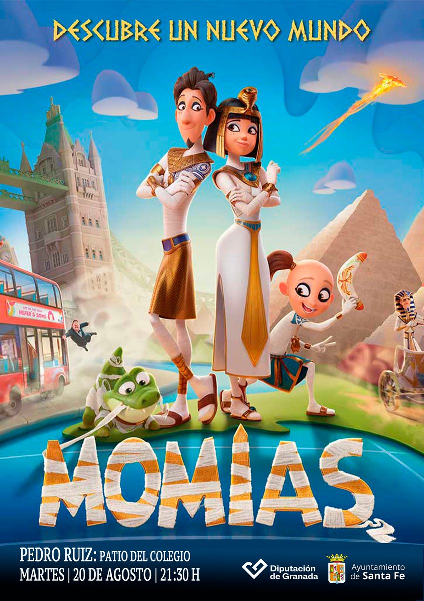 🍿 Cine de verano, Pedro Ruiz🎦 
🔹MOMIAS🔹
📍Patio del colegio
🗓Martes, 20 de Agosto | 21:30

Tráete tu silla, merienda y pasa una noche al fresquito.