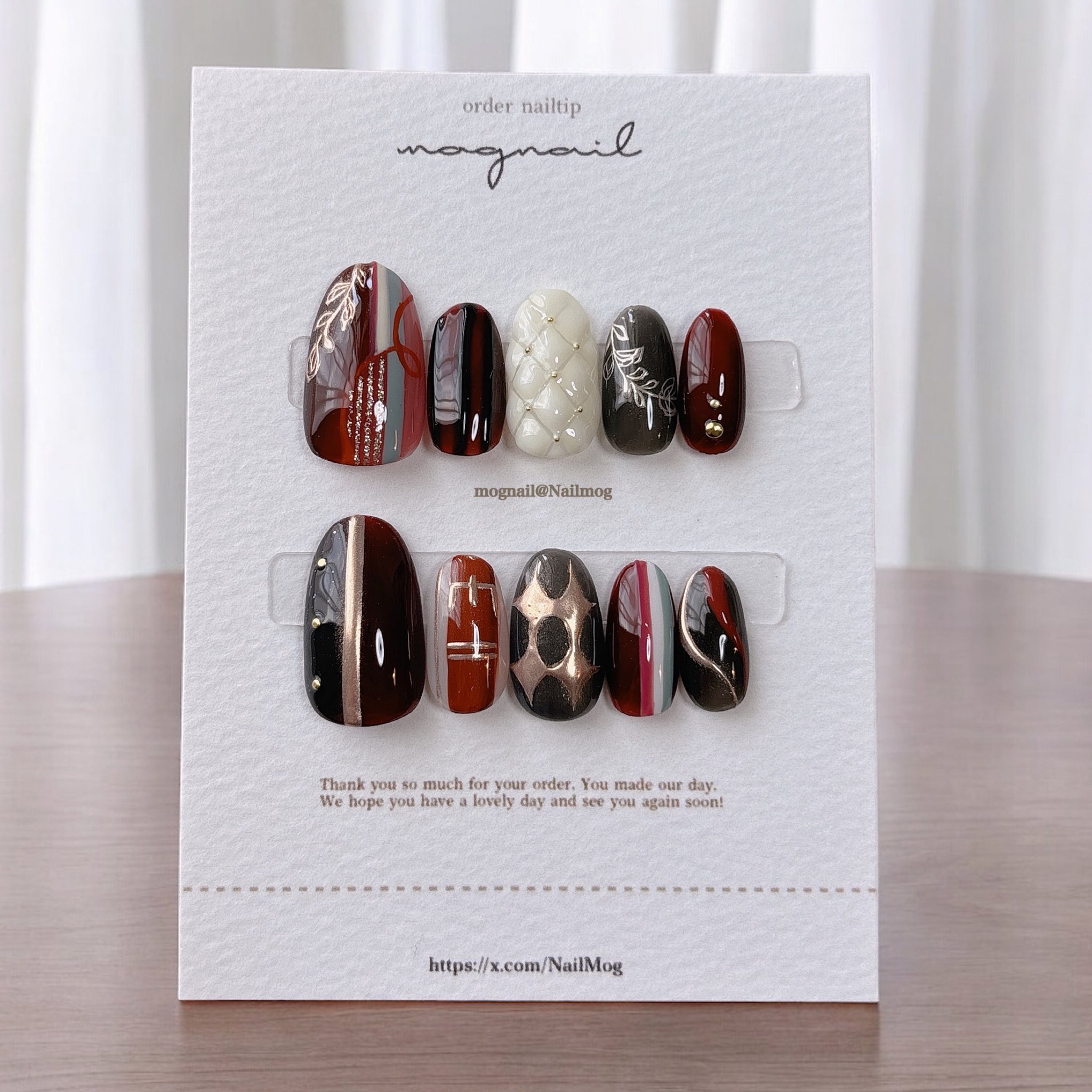 にじネイル 三枝明那明那 ネイルチップ 三毛猫ネイル