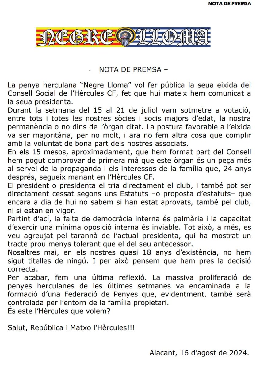 Nota de premsa. Eixida del Consell Social.
<a href="/SergioSierraTV/">Sergio Sierra</a> <a href="/pedroavera/">𝑷𝒆𝒅𝒓𝒐 𝑽𝒆𝒓𝒂 Oficial ©</a> <a href="/AS_DavidEsteve/">David Esteve</a> <a href="/omanteca/">Óscar Manteca</a> <a href="/C_Cuenca/">Carlos Cuenca</a> <a href="/jfmillancope/">Juanfran  Millán</a> @PedroRojas75