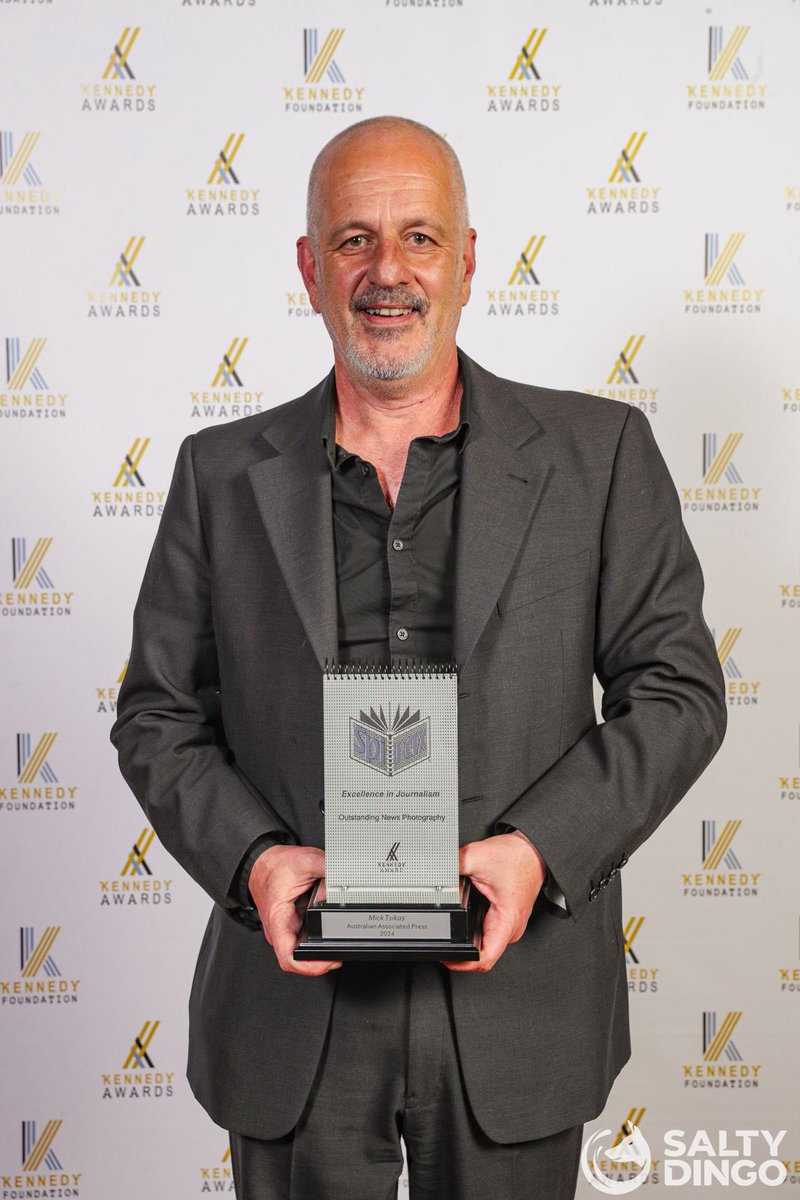 The Kennedy Award for Outstanding News Photography goes to Mick Tsikas from Australian Associated Press for Tears For Albo. 📸 <a href="/saltydingomedia/">Salty Dingo</a>