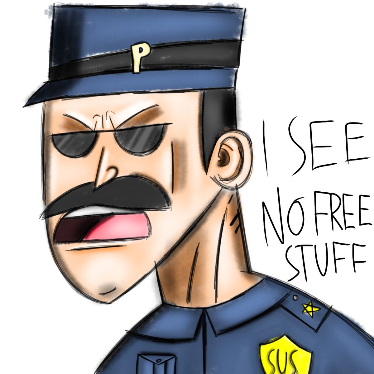 RussellVinceRC1's tweet photo. Anti-Scam Cop fanart for @boogytoons https://t.co/ZM7pKKcjis