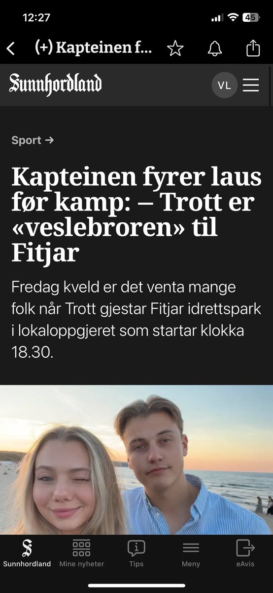 VGLarsen's tweet photo. Tar deg godt ut i aviso !  @NysJone https://t.co/A4z1UhEbf1