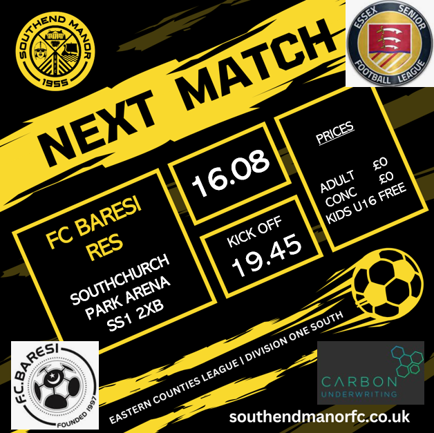 SouthendManorFC's tweet photo. 🟡⚫️U23s OPENING FIXTURE🟡⚫️

Our new U23s kick off their @EssexSenior Res league campaign tonight. https://t.co/LbUEonQ9hD