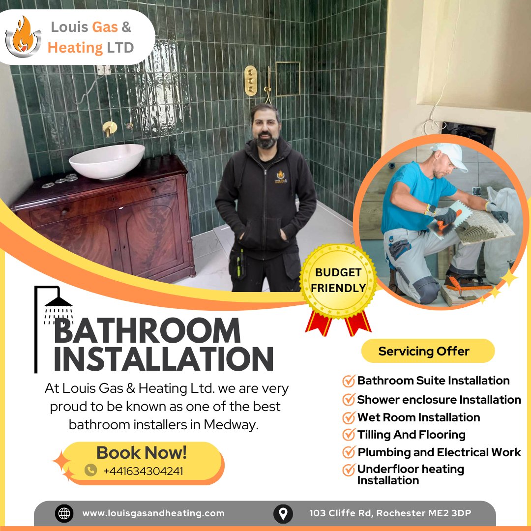 Need help with something specific related to bathroom installation? 🔧

Call us: +44 1634 304241
Visit us: louisgasandheating.com

#BathroomGoals #HomeRenovation #BathroomInstallation