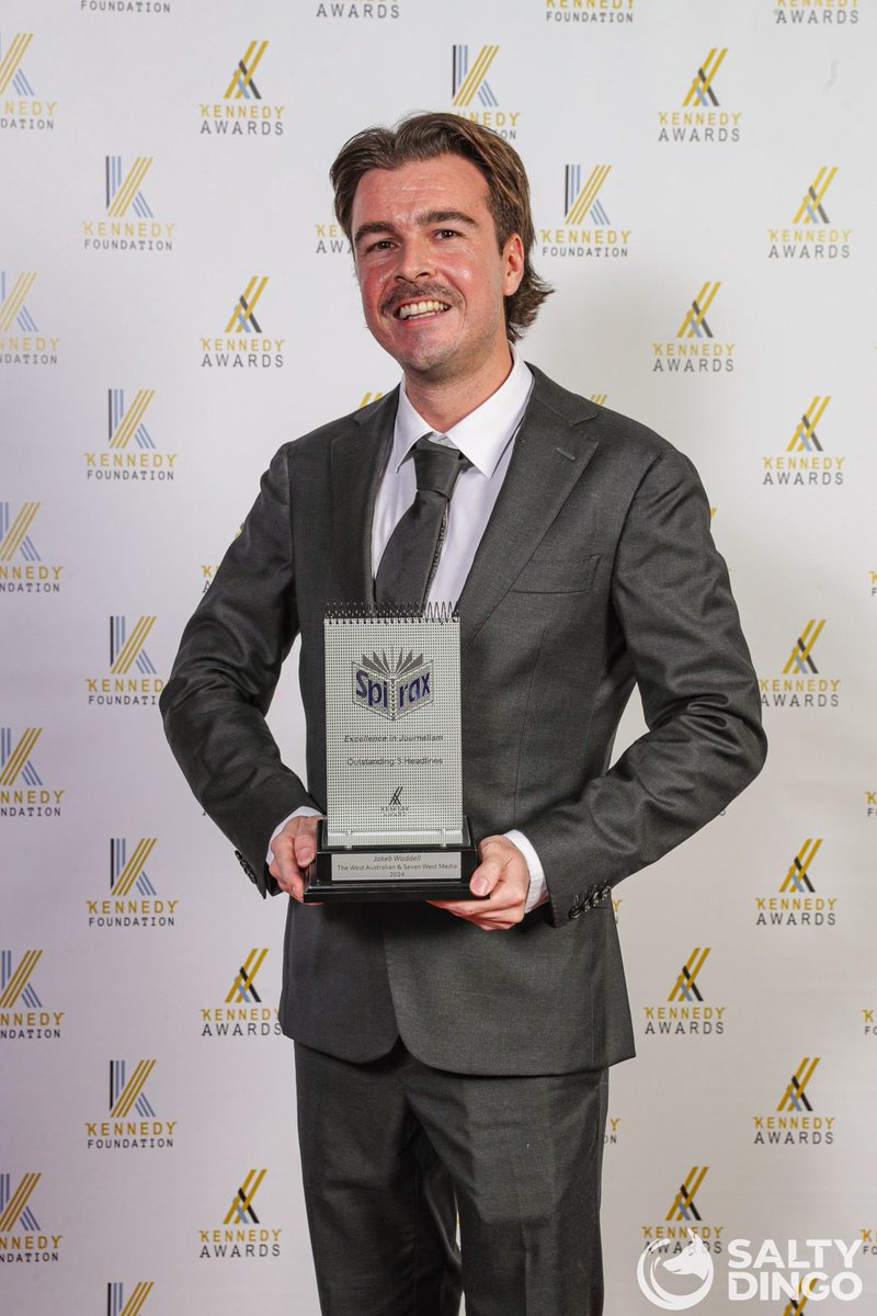 The Kennedy Award for Outstanding Headlines goes to Jakeb Waddell from <a href="/westaustralian/">The West Australian</a> 📸 <a href="/saltydingomedia/">Salty Dingo</a>