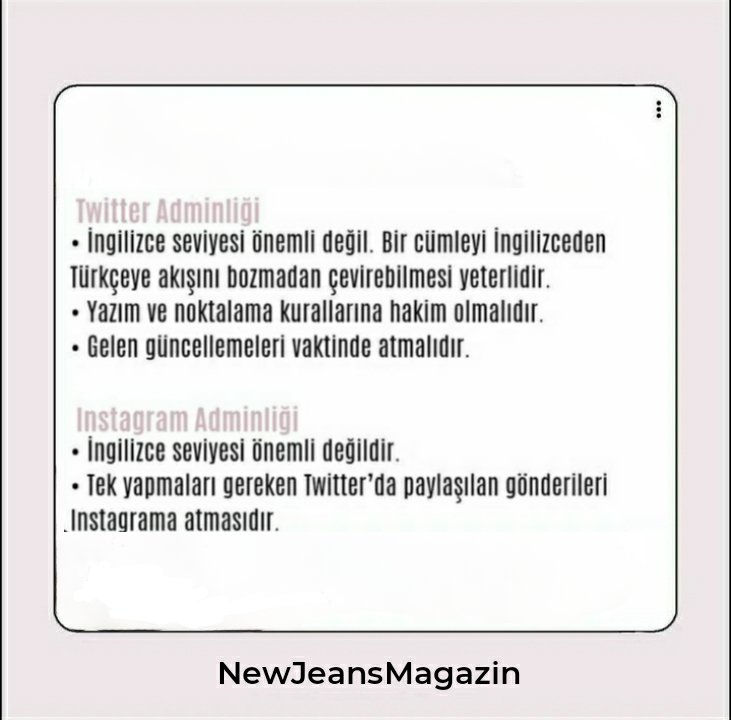 Merhaba Bunnies! Sizlere haberleri ve çevirileri daha hızlı sunabilmek için yeni ekip arkadaşlarına ihtiyacımız var. Eğer katılmayı düşünürseniz sizi aramızda görmekte mutluluk duyarız 🫶🏻✨

🥕docs.google.com/forms/d/e/1FAI…

#NewJeans #뉴진스