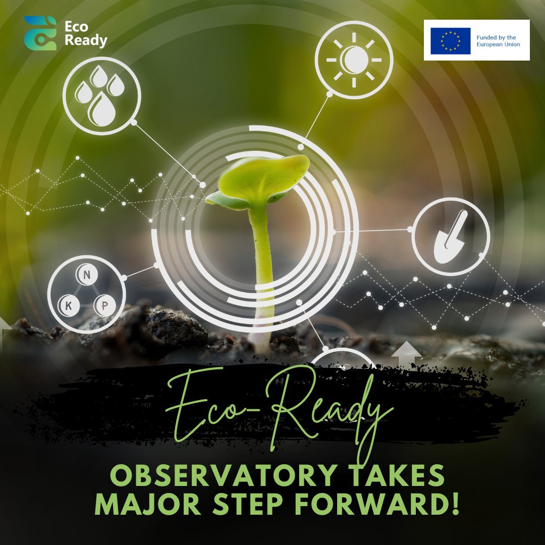 EcoReady_eu's tweet photo. We're thrilled to announce the completion of Task 4.1, a crucial step towards launching the #ecoready #observatory! It is designed with user-centric principles, ensuring that the features meet the practical needs of #farmers, #policymakers, #industry professionals, and #citizens. https://t.co/HMUfhfSNa8