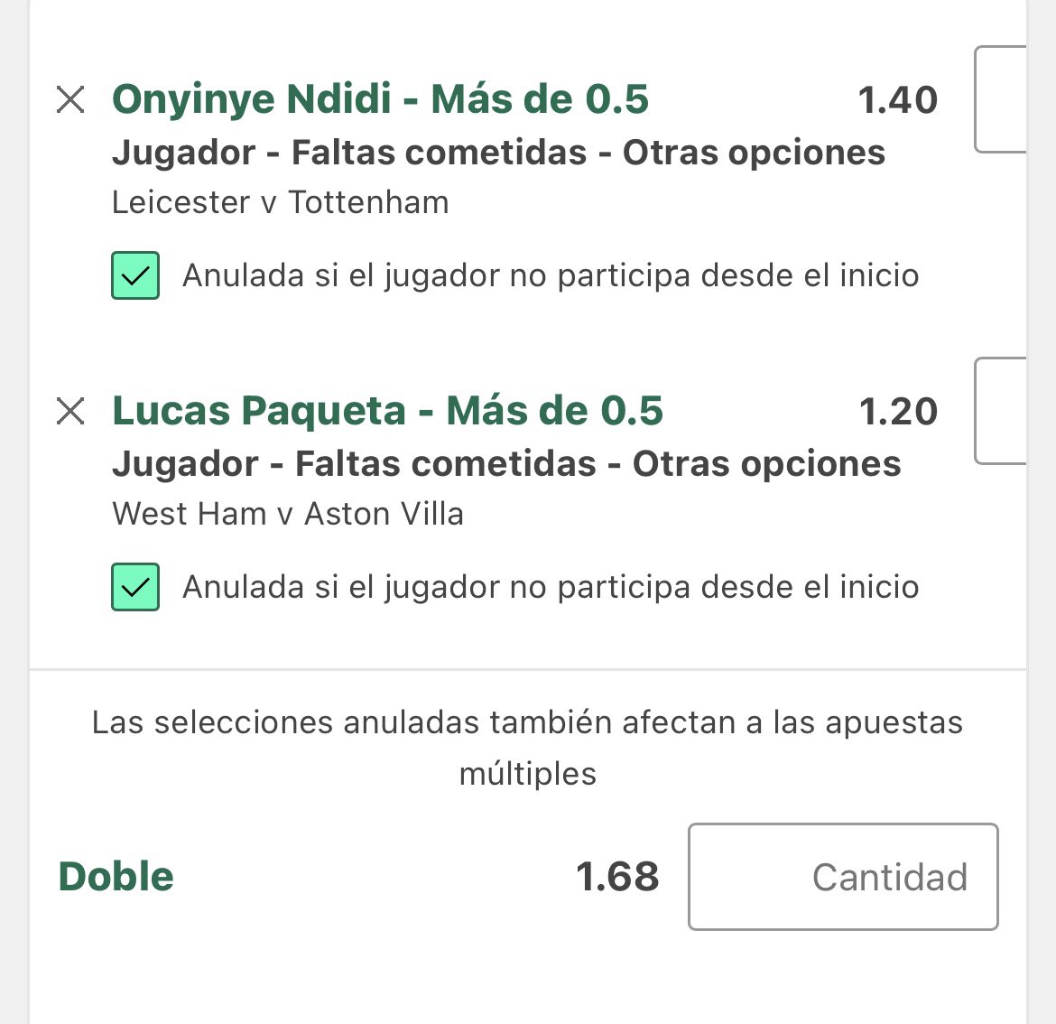 Os dejo un pick! Stake 1.25.
Paquete 28/31 verdes en premier, un rojo solo jugó 30 min.
Se enfrenta al rival que más faltas concedió temp pasada.
Ndidi pivote defensivo, ultimas dos temporadas en Premier 18/20 y 20/22 verdes. Se enfrenta al 2 equipo que más faltas concedió.