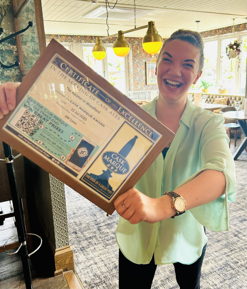 TheAviatorPub's tweet photo. Cask marque have been back to renew their audit and awarded us ⭐️⭐️⭐️⭐️⭐️ five stars on our beer and cellar quality. #caskmarque #realale #pub #pint https://t.co/9SAmOgX9UB https://t.co/yg0iR4PUzM
