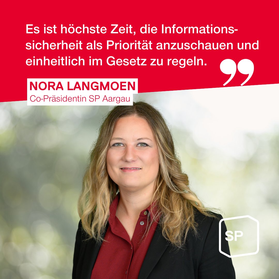 Die SP Aargau befürwortet eine neue gesetzliche Regelung der Informationssicherheit für kantonale Behörden. Medienmitteilung: sp-aargau.ch/2024/08/16/sp-…