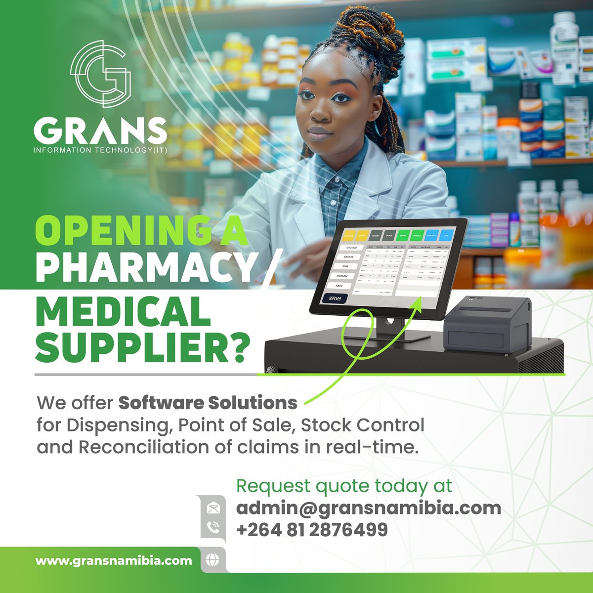 Are you opening up a Pharmacy? We can assist. #PharmacyServices #DispensingSystemNamibia