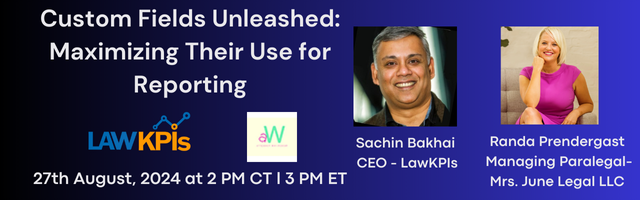 lawkpis's tweet image. Join @lawkpis  webinar on 08/27/24 at 2 PM CST, where @BakhaiSachin , CEO of @lawkpis , and @attorneywhisper  from Mrs. June Legal will show you how to maximize custom fields for better reporting out of @goclio  reporting.

Register now! rb.gy/gv7cxz

#alabuzz #abatech