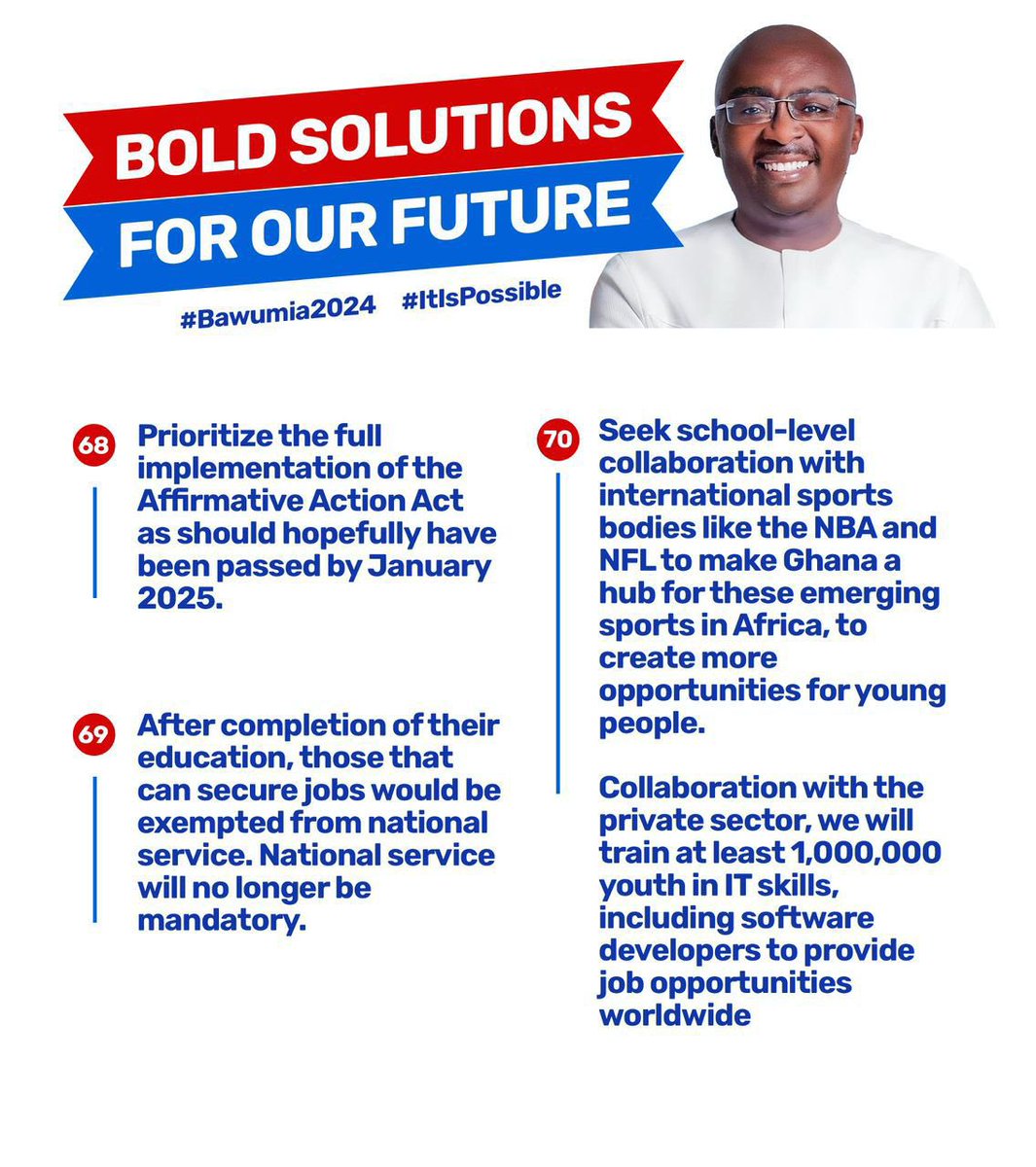 Ghanaians need Dr Bawumia cos his policies are possible to be implemented and they are going to improve the country too
#TheBawumiaEffect 
#BawumiaCanDo