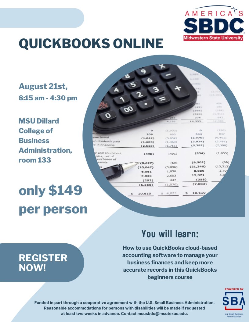 MSUSBDC's tweet photo. Come join us for our Quickbooks Online webinar. You'll learn valuable information about this accounting software for your small business. https://t.co/3coV6ntmfz