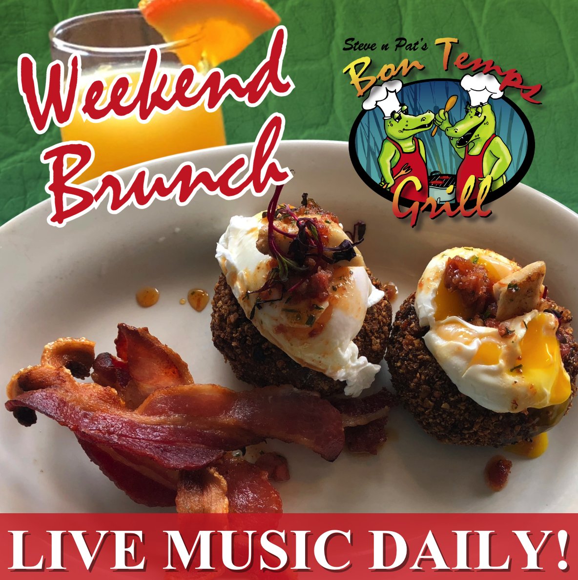 BonTempsGrill's tweet photo. Make weekend plans to visit Bon Temps Grill! You won't want to miss our Saturday and Sunday BRUNCH! We're always serving up GREAT FOOD &amp; GOOD TIMES! Check out our 🎵LIVE MUSIC🎵 schedule here 👉 https://t.co/sVnflpkJa8 

You can find us at 1211 W. Pinhook Rd.
#BonTempsGrill # ... https://t.co/NcCt872GJf