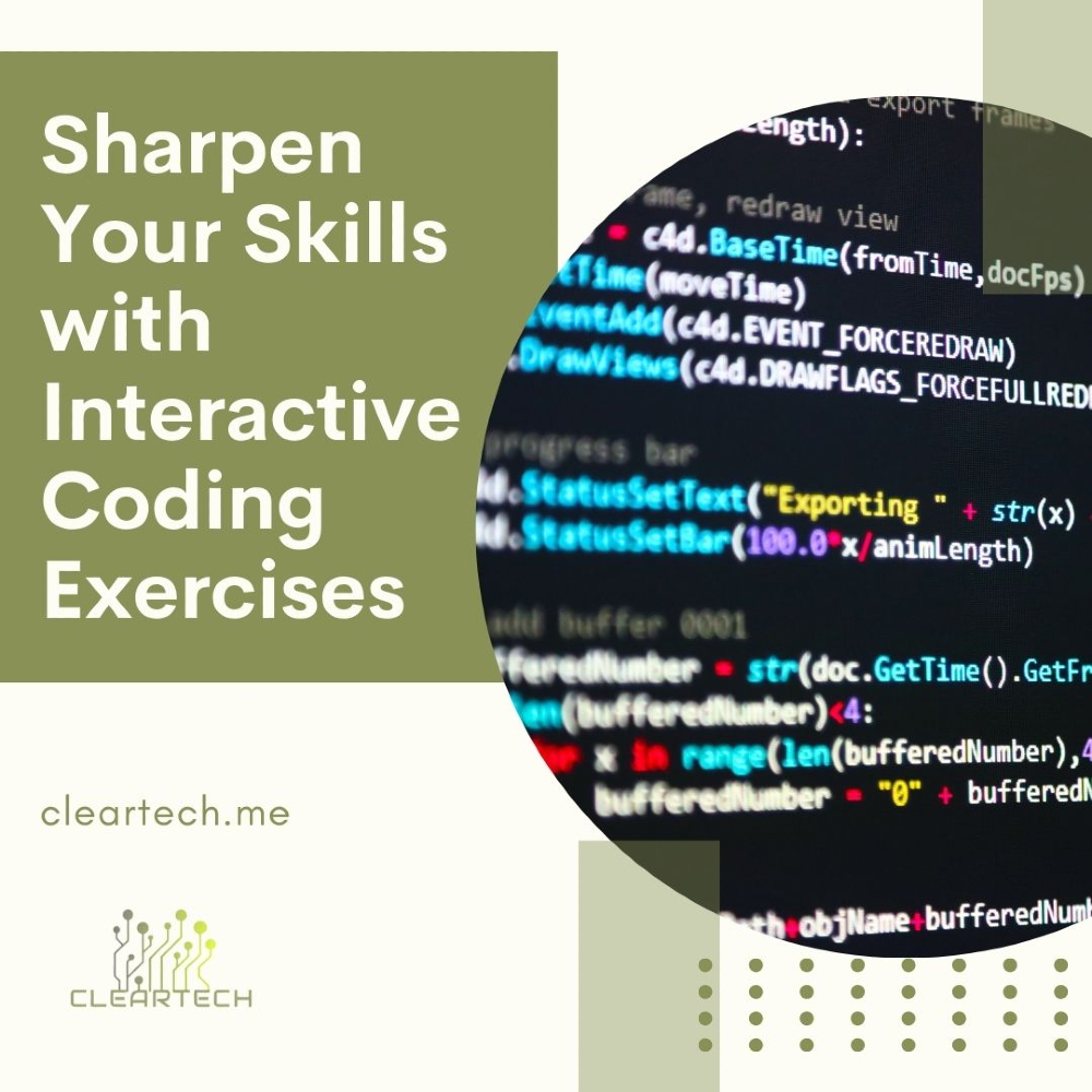 Clear_tech_me's tweet image. 🔧 Sharpen your coding skills with our interactive exercises!
Practice makes perfect, and we're here to help you excel. 💪💻
#InteractiveCoding #SkillSharpening #PracticeCoding #TechEducation