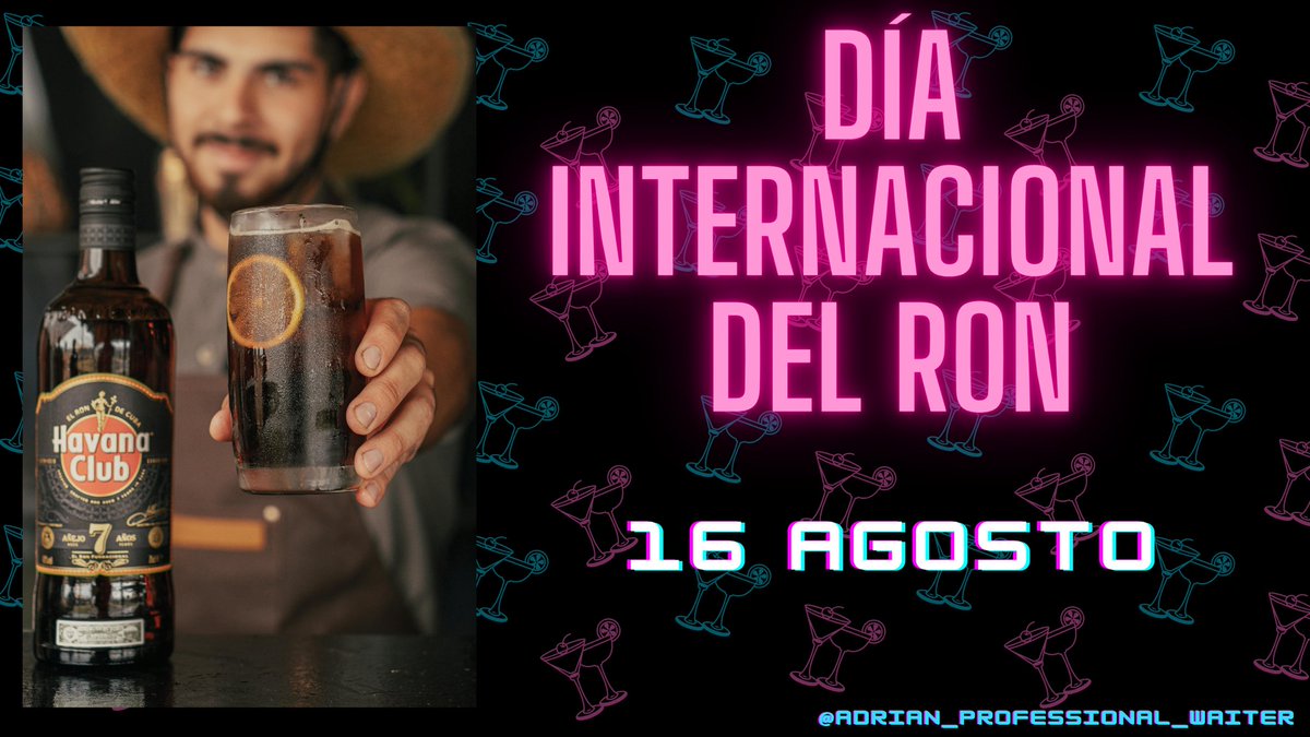 Hablemos RON, una de las bebidas alcohólicas más consumidas y famosas de todo el mundo y es por ello que hoy cuenta con su propia jornada: el Día Internacional del Ron🥃. 

#ron #díainternacional #coctelería #cañadeazucar #cocteles #hostelería  #bar #bartender #consumoresponsable