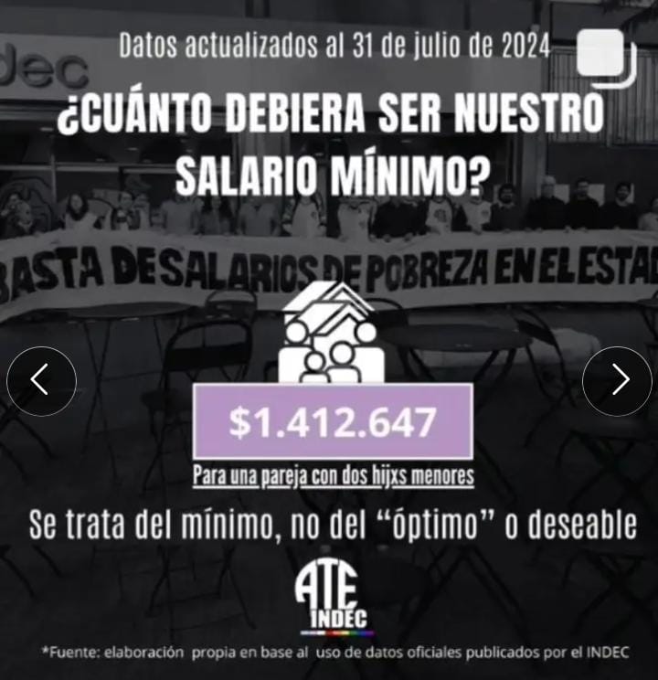¿Tu familia accede a este salario?
Si dejamos de pagar la deuda externa podríamos derivar los fondos a aumento de salarios y Jubilaciones, trabajo,, vivienda, salud y educación.
Organizate con A Luchar!!!!
Vení a nuestro Plenario el 17/8 en Vicente López.