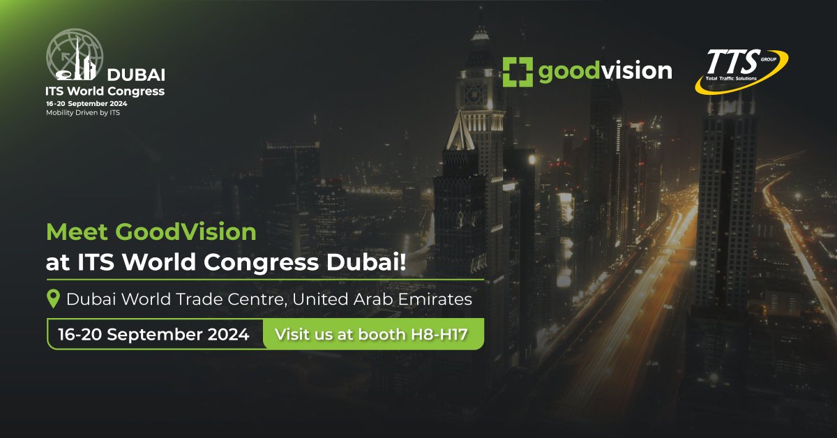 goodvisionlive's tweet image. 🥳 Exciting news ahead: we&apos;re coming to #ITS World Congress, a leading #SmartMobility and #IntelligentTransportationSystem event held on September 16-20 in Dubai. Stay tuned for more!