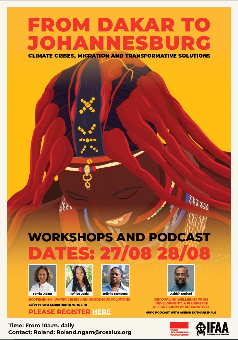 RosaLux_SA's tweet photo. INVITATION๐
Join us for the launch of the RLS indigenous knowledge website, and conversations with Ashish Kothari and more.
๐
27/08| 28/08
โฐFrom 10:00 AM SAST
Register here: https://t.co/33zzeHPqjJ
#IndigenousKnowledgeSystems
@rosaluxglobal
@IfaaCT https://t.co/fp4emQ0zLO