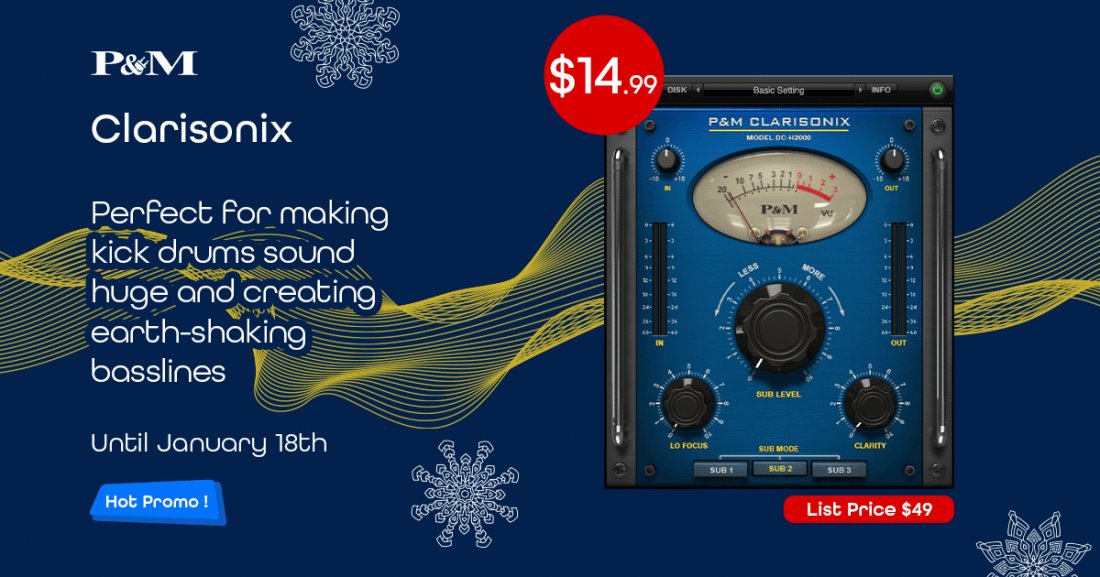 An original sub bass and harmonics enhancer at a bargain price: Don't miss out on Clarisonix, a special plug-in for those looking to pack an extra punch and take their tracks to the next level. Its intuitive user interface has Sub Mode Selector buttons… dlvr.it/TBzxlp