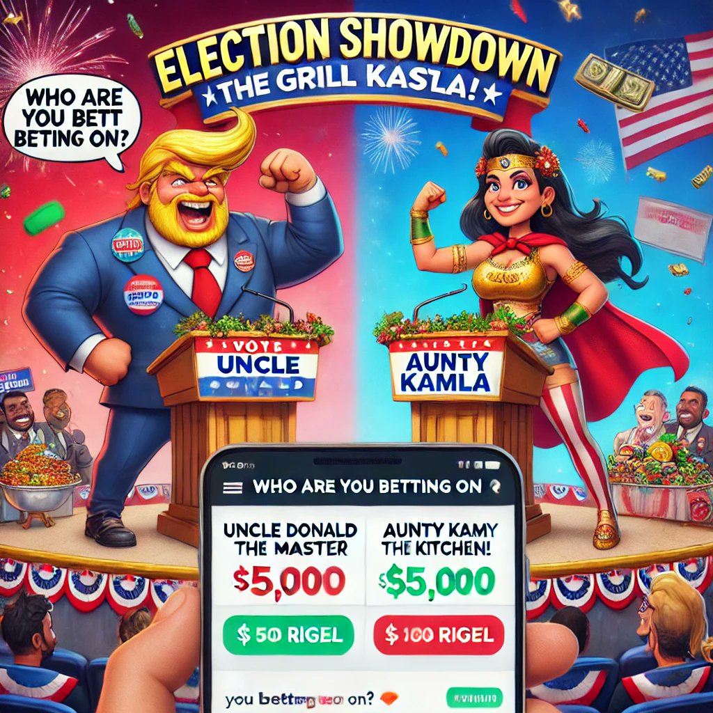 RigelBetHQ's tweet photo. Donald vs. Kamla: The ultimate face-off! 🥊 Who’s taking home the crown? Bet with $RIGEL and let the games begin! 💸 #RigelBet #NextBigThing #USElection #Solana #Trump #Kamla https://t.co/isttNrwIw3