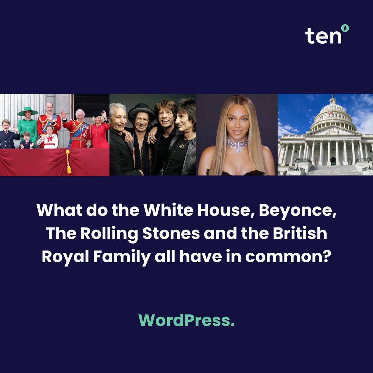 Read our latest blog about why more and more big brands are turning to WordPress and the benefits to those organisations.

lnkd.in/e_eMw5aX

#wordpress #brands #royalfamily #beyonce #rollingstones #thewhitehouse #WebsiteDevelopment