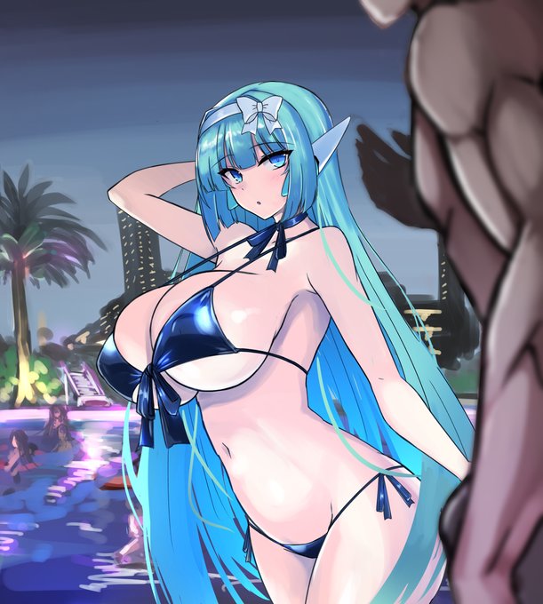 これがナイトプール…、なんていうか…雰囲気が… 