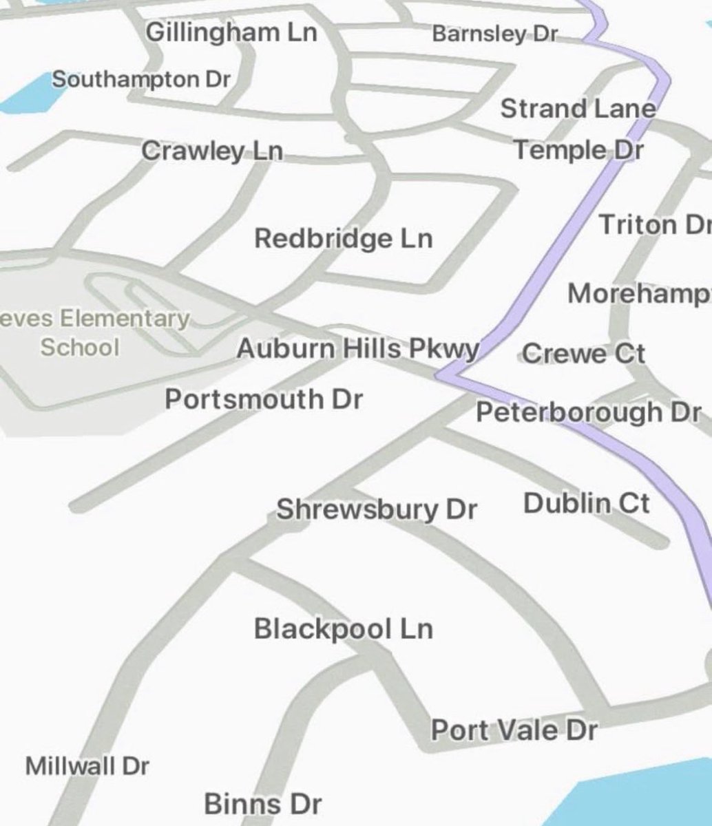 StokeyyG2's tweet photo. Still can’t believe there’s a random area in Texas where loads of streets are named after EFL teams 🤣🤣 https://t.co/Eaq6KDXVfI