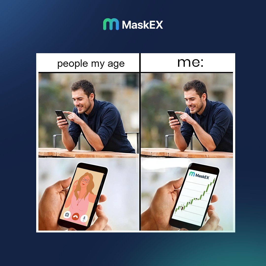 MaskEXGlobal's tweet photo. They're planning date nights, I'm planning my next trade.๐๐ #CryptoPriorities https://t.co/RrHJRIz62t