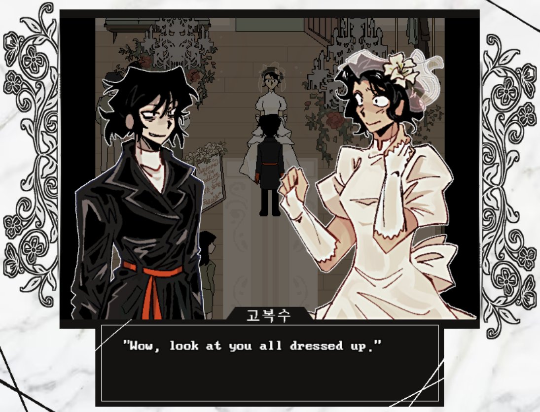 itchio's tweet image. Married in Red: A short RPG thriller-story game about visiting your old friend's wedding. 

racheldrawsthis.itch.io/married-in-red… by @hankatun0921