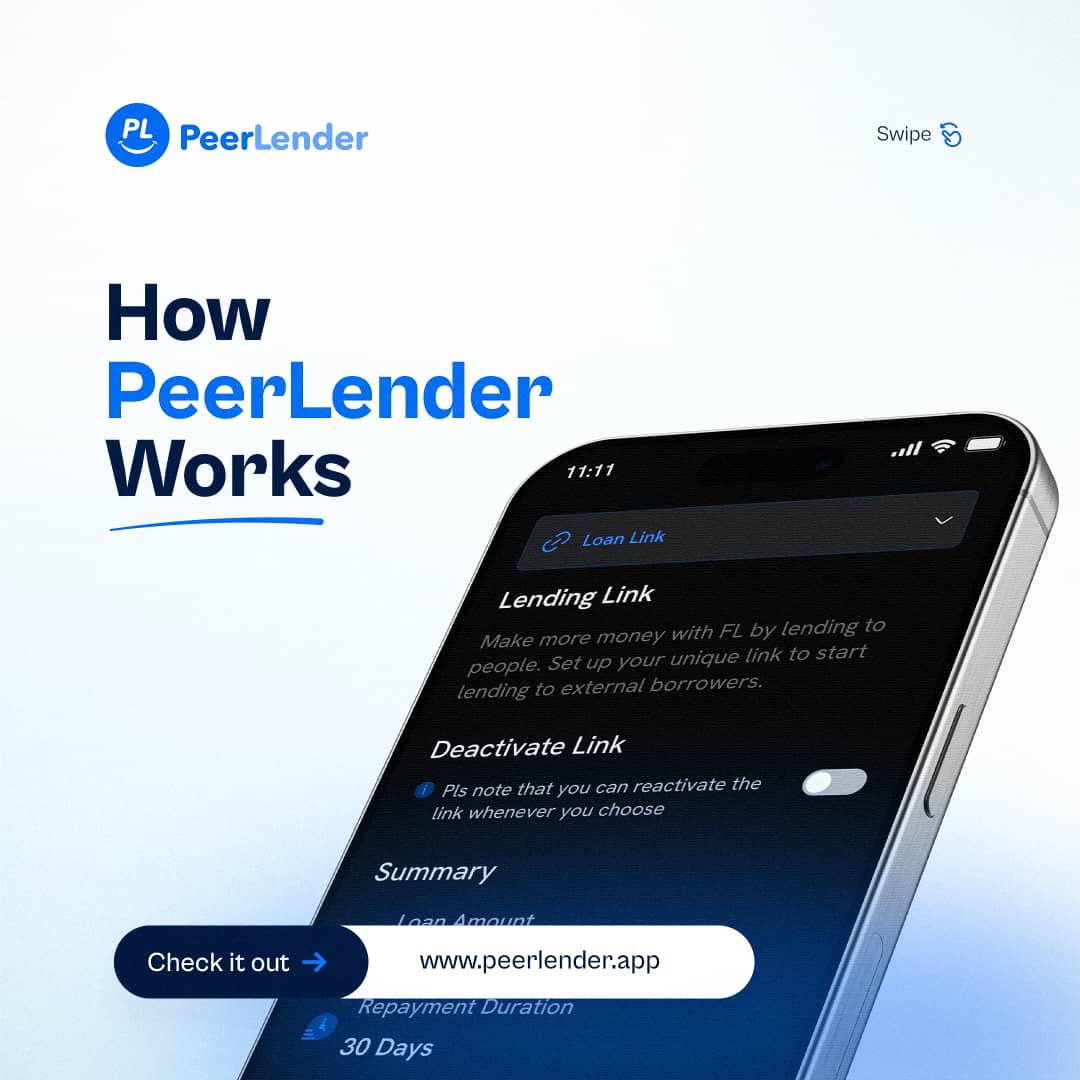 PeerLenderApp's tweet photo. Discover how easy it is to lend and borrow with PeerLender.
Visit https://t.co/2cy0Ww8KwI to get started!
.
.
.
#easyloan #borrowersapp #lending #financialeducation #Investments #peerlenderapp
#lendersapp #bankingservices #bigwiz #BigBrother #Wizkid #Asherkine https://t.co/yqzjpBSXdc