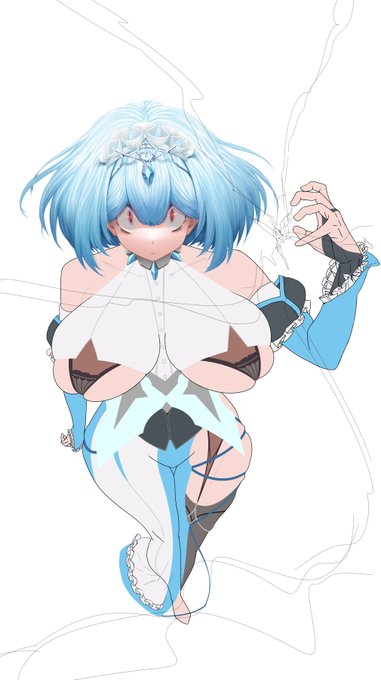 ちなみに...ちょっと前に描いてた雪解け前のティタニアは、うっかり顔から塗ってしまった為にモチベが保てなくなり(結構あるある)お蔵入りです🥲 