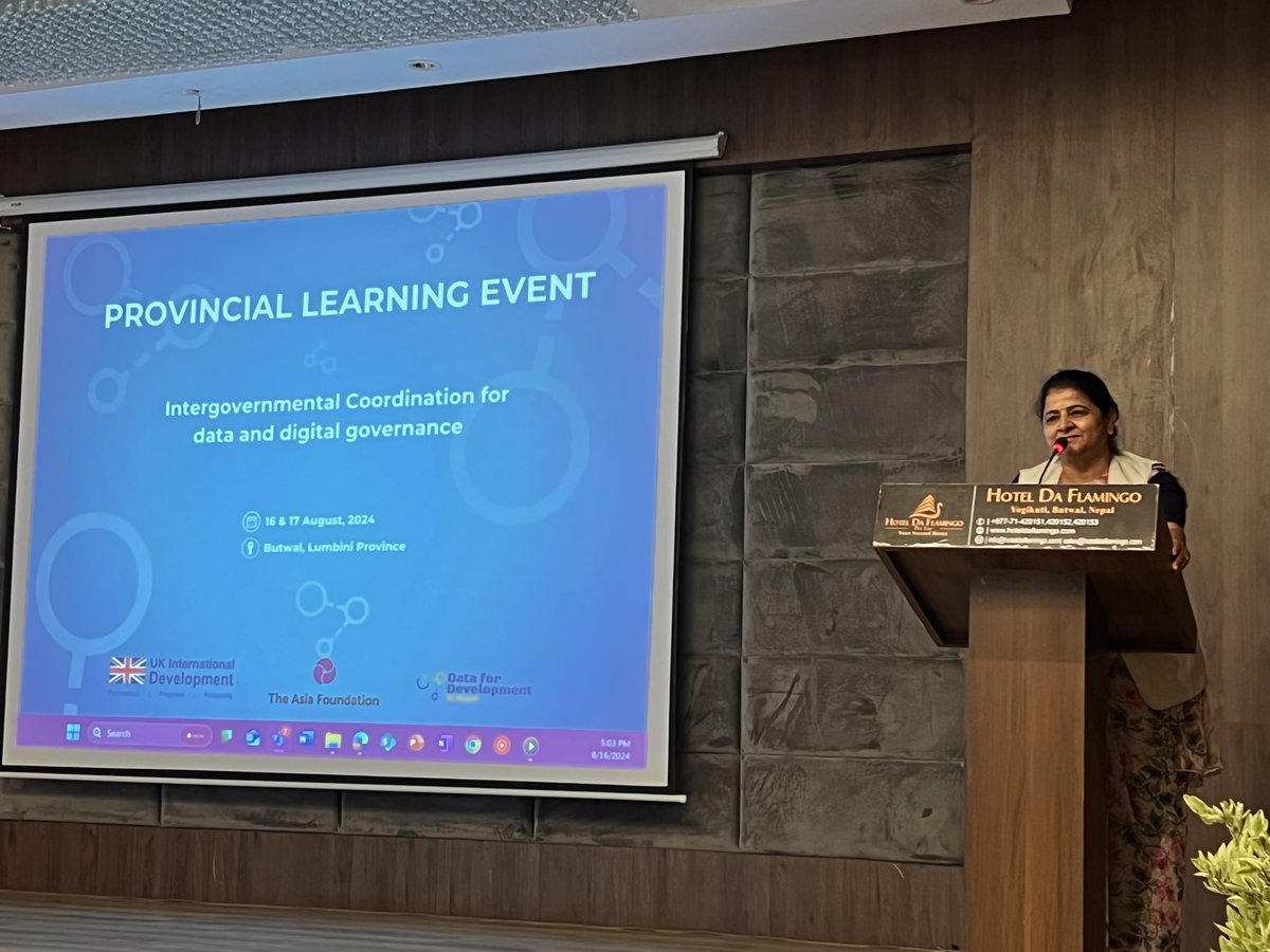D4D_Nepal's tweet photo. ‘I am hopeful this event will provide us knowledge and information around better data management to support our municipality’s ongoing work on data’, Mayor of Sunwal Rural Municipality, Bimala Aryal @UKinNepal @Asia_Foundation @PranayaSth @RobFennFCDO https://t.co/dn76fTEC5z