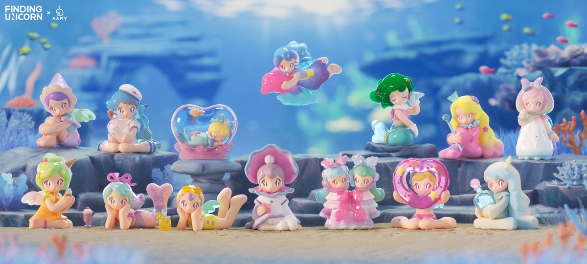 🐠・🩵・🪼・🫧 #AAMY × FINDING UNICORN ブラインドアートトイズ