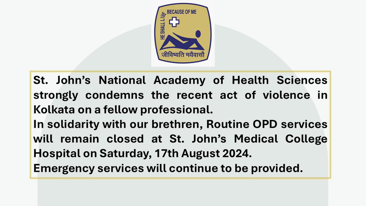 StJohns_Blr's tweet photo. Important Notice: https://t.co/VVFS6tBAel