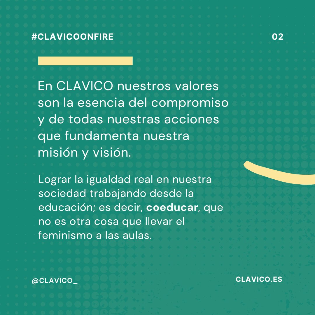 CLAVICO_'s tweet photo. #CLAVICO: Misión, Visión y Valores 🌟
Lograr la igualdad real en nuestra sociedad trabajando desde la educación; es decir, coeducar, que no es otra cosa que llevar el feminismo a las aulas.
🔗 Más información en https://t.co/gHqU7iM94n y en nuestras redes sociales.
#YoCoeduco https://t.co/99m9i0GwnZ