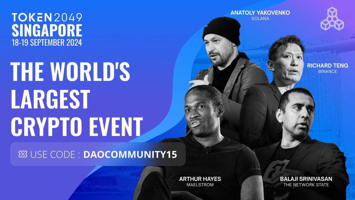 🎞️ Only 33 days left until <a href="/token2049/">TOKEN2049</a>!

📷 Glad to announce that we've become a community partner of TOKEN2049 

⭐With a stellar lineup of attendees, you definitely don’t want to miss the chance to grab discounted tickets.

Don’t hesitate, act now!
Follow us for more updates.