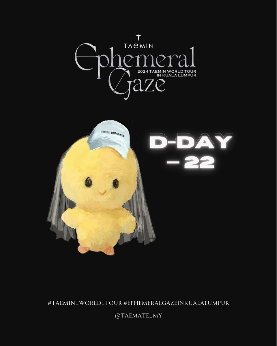 Taemate_MY's tweet photo. TAEMIN World Tour Ephemeral Gaze in Kuala Lumpur
📅 Date: 2024.09.07 (SAT) 7PM
📍 Venue: MALAWATI INDOOR STADIUM

🎟️ Get your tickets now:
https://t.co/YF08Hj66JN

It’s not too late to grab your tickets! Let’s make this night unforgettable together, TAEMates! 🐥💎 https://t.co/tbPILfUBU3