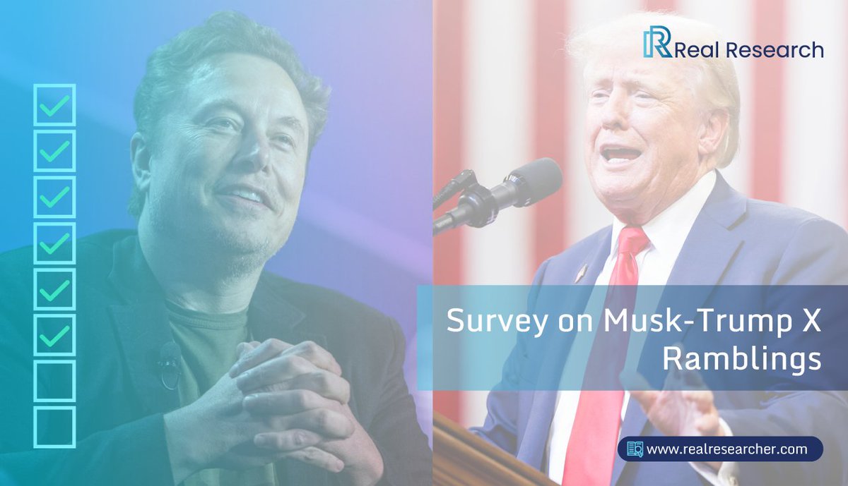 ⭐️ Survey on Musk-Trump X Ramblings

👉 Share your opinion with us via the Real Research Online Survey App from August 16, 2024.

🔗 Click here to participate in the survey: realresearcher.org/TrCqRaYwwDUSVz… 

#RealResearch #RealResearchApp #SurveyApp #ElonMusk #DonaldTrump #ELONTRUMP