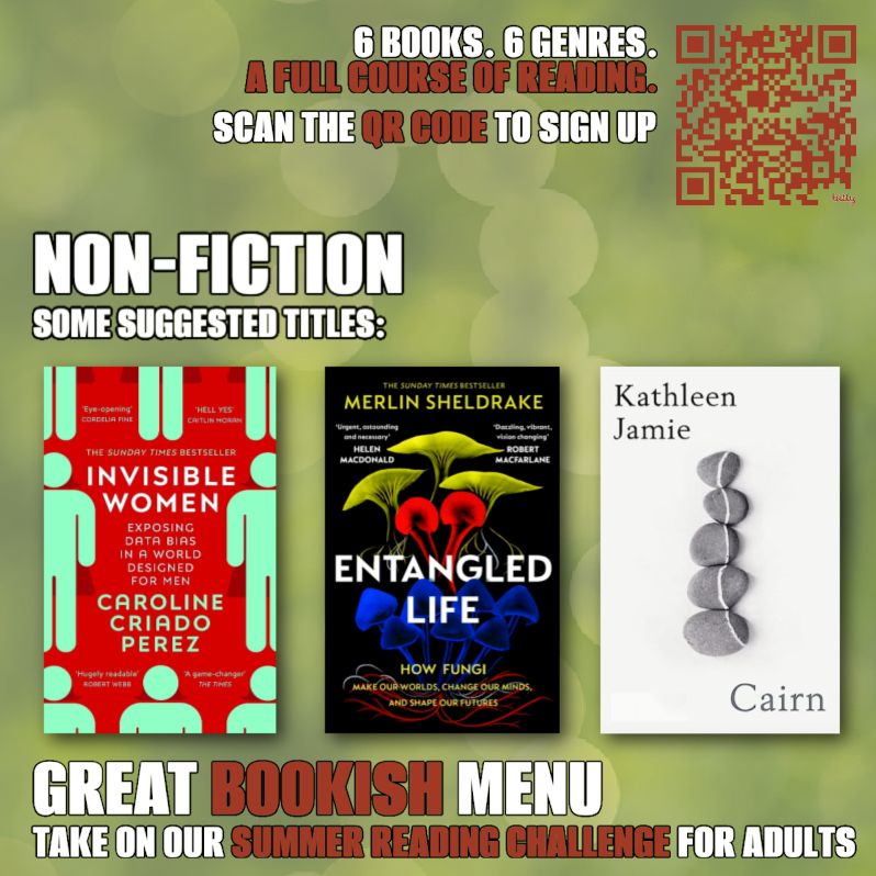 LibrariesNL's tweet photo. Our #GreatBookishMenu reading challenge for adults encourages our readers to try different genres this summer.
Here are a few suggestions for Non-Fiction.
Sign up or manage your progress here: https://t.co/0yFVsj3Qea
#ReadingChallenge https://t.co/qsKGSYn1tN