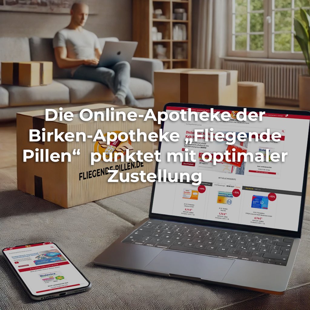 Die Online-Apotheke der Birken-Apotheke „Fliegende Pillen“ punktet mit optimaler Zustellung. 

#mauve #apotheke #online #shop #aposhop #business