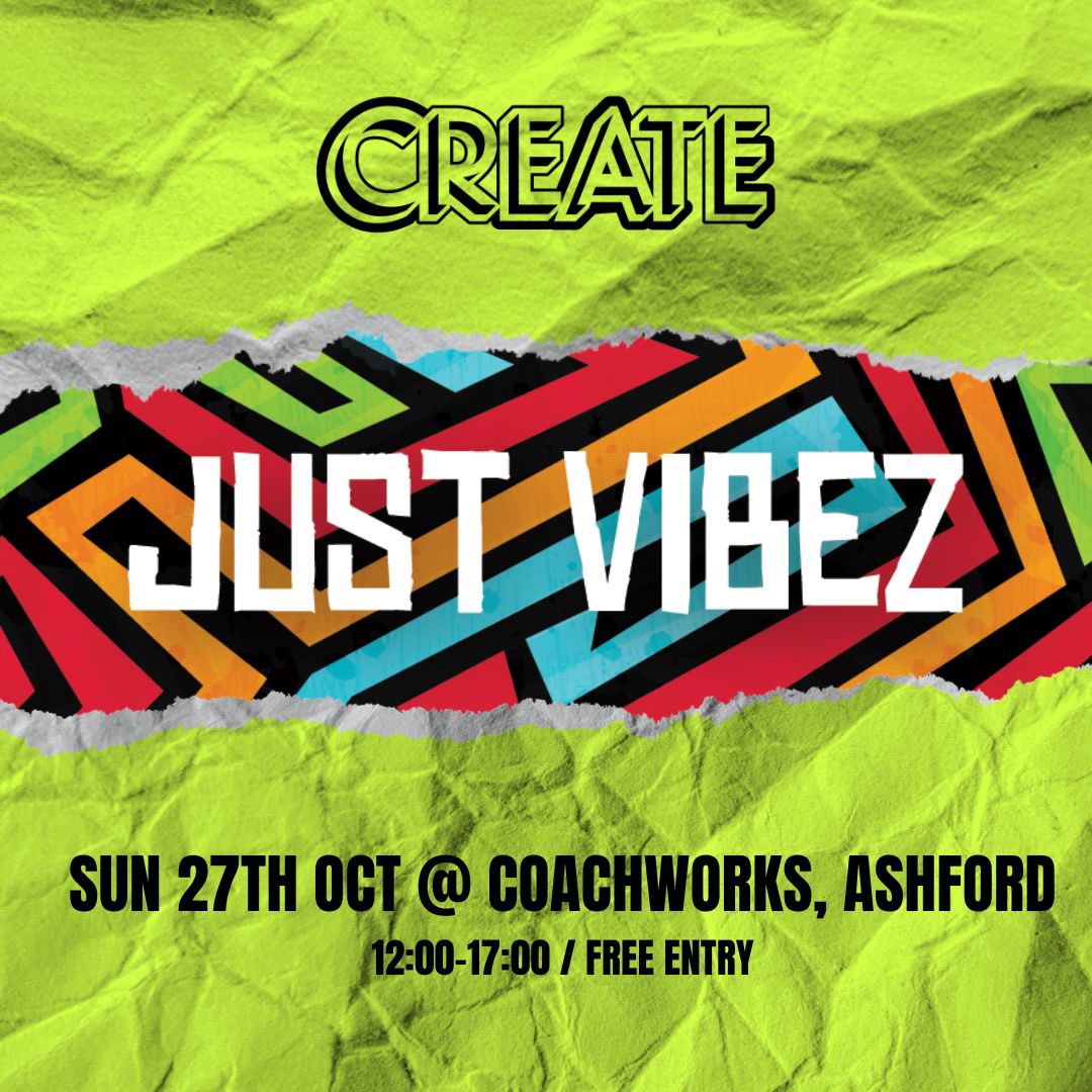 We can't wait to welcome Just Vibez to <a href="/coachworks_ash/">Coachworks Ashford</a> on Sun 27 Oct for some daytime fun for all ages.

This free event promises to be one of the highlights of this year's Create line up. See you and the family in the dance floor...

createmusicvillage.co.uk/events/just-vi…

#create24 #justvibez