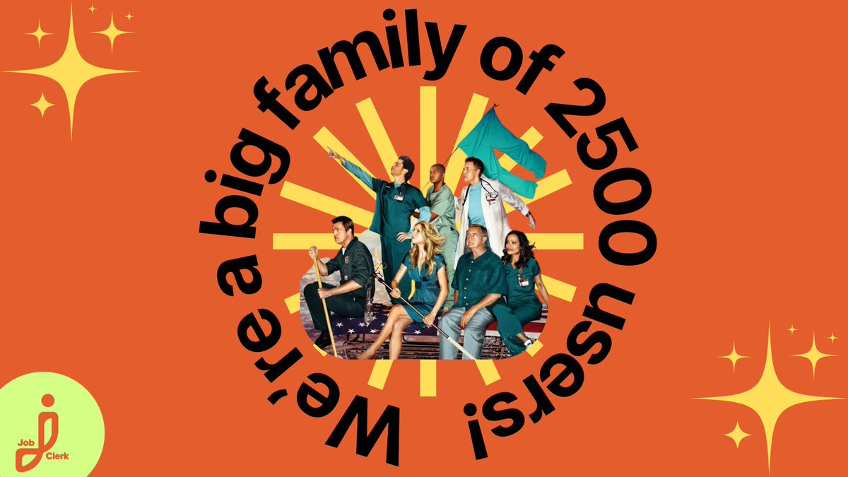 jobclerk_com's tweet photo. We are big family of 2500 people! Thank you for trusting us  and being part of this journey. https://t.co/oO8x8JBRJ5