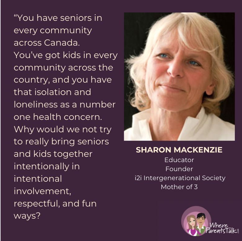 Educator, founder of <a href="/i2isociety/">i2i Intergenerational Society Canada</a> &amp; mom, Sharon MacKenzie on the impact of intergenerational relationships on young &amp; old.

Interview with @liannecastelino 

buff.ly/3y5o1jn 

#parenting #parentingtips #generations #relationships #podcast