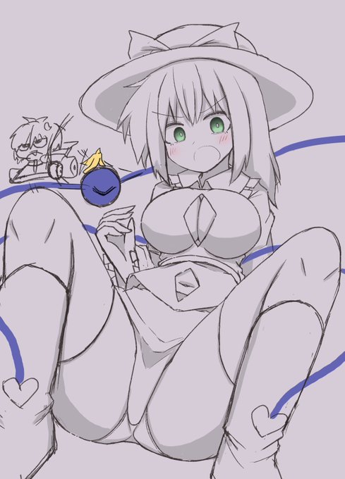 秋例本表紙のラフできた
バナナの皮で滑って転んだこいしちゃん
#東方project 